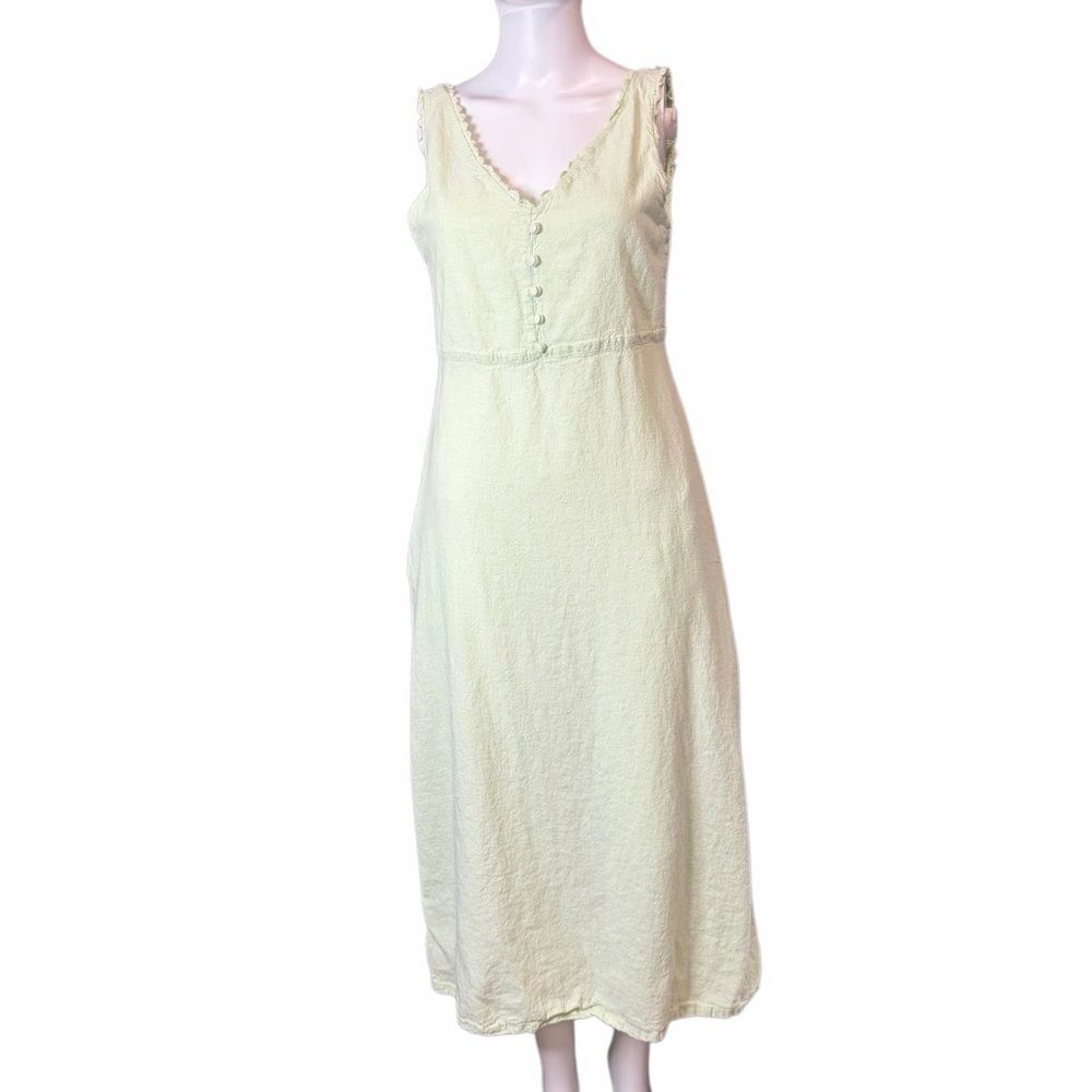 VINTAGE Light Green Sleeveless Midi Dress Medium